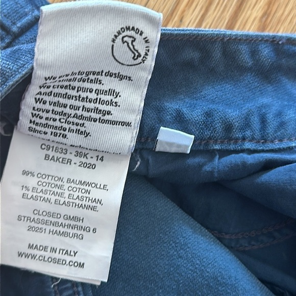 Closed sz 26 Baker blue Velour feel jeans zip fly great pre owned condition - Picture 8 of 8